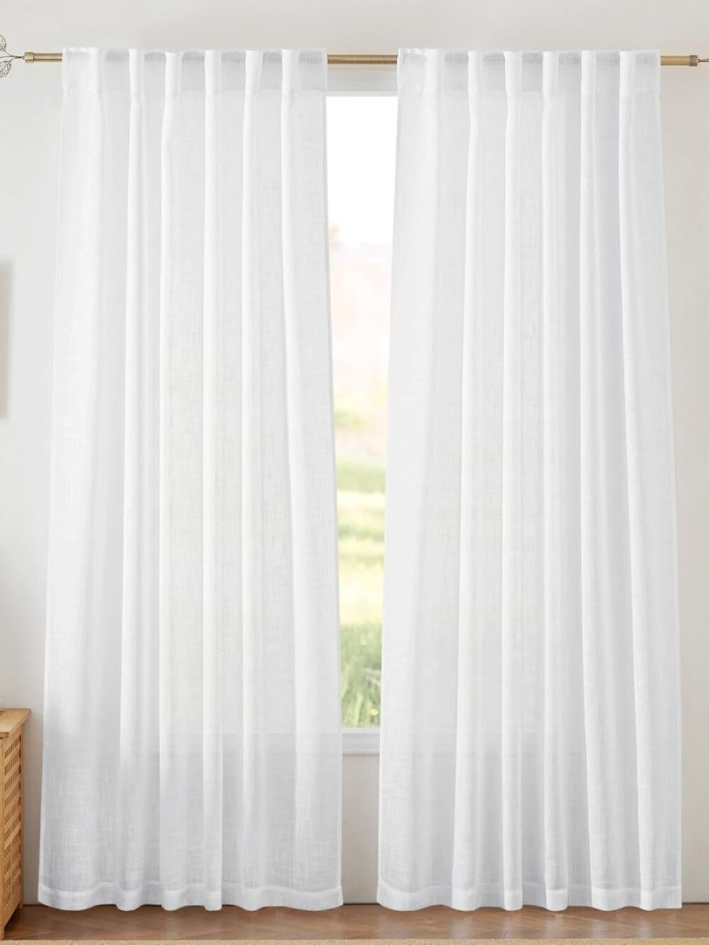 Curtains Linen Texture Window Panels 2 panels NEW